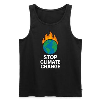 Stop Climate Change T-Shirt – Environmental Protection Protest - Men's Premium Organic Tank Top - black - Front - AI Model Male 178 light (178cm)
