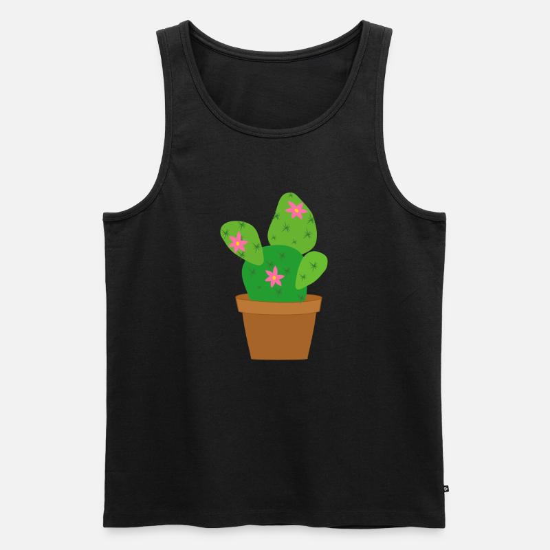 Kaktus - Männer Premium Bio Tank Top - Schwarz