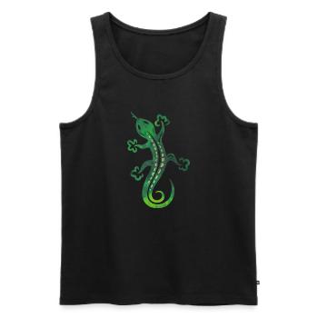 Green lizard, tribal and tattoo style. - Men's Premium Organic Tank Top - black - Front - Michal (187cm)