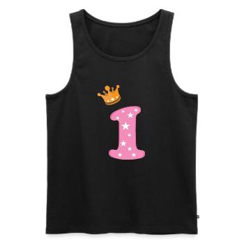 Birthday Girl Crown Pink Number One Star - Men's Premium Organic Tank Top - black - Front - AI Model Male 178 light (178cm)