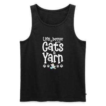 Knitting knitting yarn - Men's Premium Organic Tank Top - black - Front - AI Model Male 178 light (178cm)