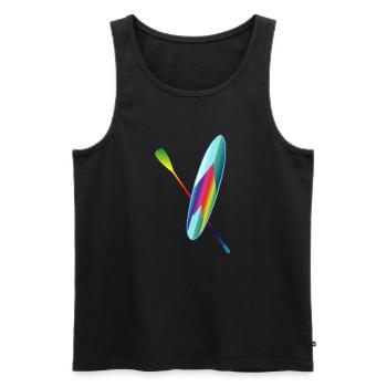 Stand up paddling farbenfrohes Paddle Board - Männer Premium Bio Tank Top - Schwarz - Vorne - Michal (187cm)