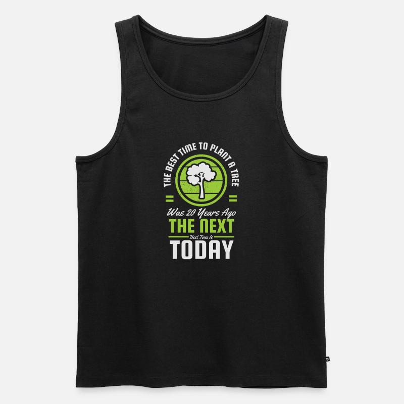 Nächster Zeitpunkt Heute Baumlogo - Männer Premium Bio Tank Top - Schwarz