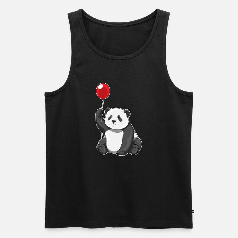 Panda Luftballon - Männer Premium Bio Tank Top - Schwarz