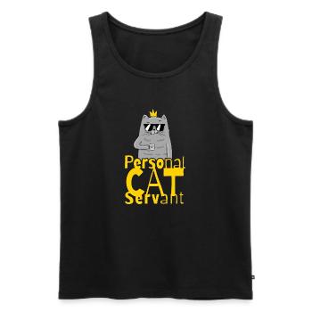 Personal Cat Servant Funny Kitten - Débardeur bio Premium Homme - noir - Devant - AI Model Male 178 light (178cm)