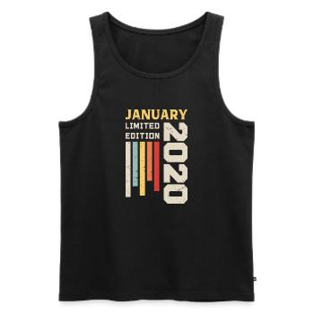 January 2020 - January 2020 Birthday Gift - Men's Premium Organic Tank Top - black - Front - Michal (187cm)