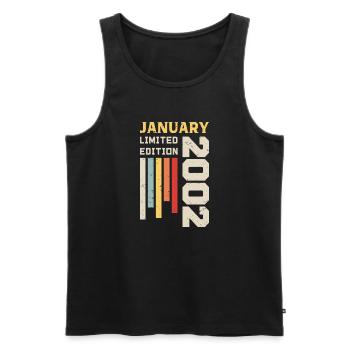 January 2002 - January 2002 Birthday Gift - Men's Premium Organic Tank Top - black - Front - Michal (187cm)
