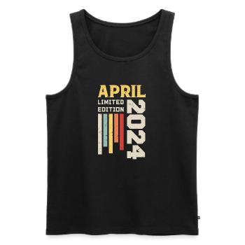 April 2024 - Geburtstagsgeschenk April 2024 April - Männer Premium Bio Tank Top - Schwarz - Vorne - Michal (187cm)