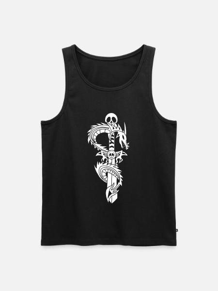 Le dragon blanc et l'épée - Débardeur bio Premium Homme - noir