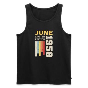 June 1958 - Birthday gift June 1958 June - Men's Premium Organic Tank Top - black - Front - AI Model Male 178 light (178cm)