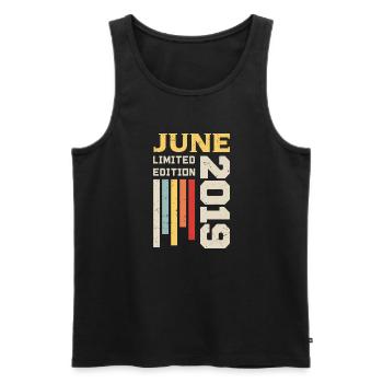 June 2019 - Birthday gift June 2019 June - Men's Premium Organic Tank Top - black - Front - Michal (187cm)