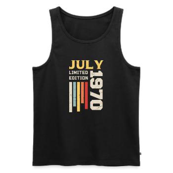Juli 1970 - Juli 1970 Geburtstagsgeschenk - Männer Premium Bio Tank Top - Schwarz - Vorne - AI Model Male 178 light (178cm)