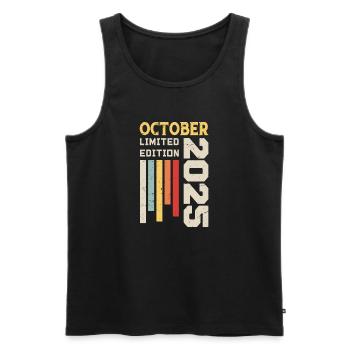 Oktober 2025 - Oktober 2025 Geburtstagsgeschenk - Männer Premium Bio Tank Top - Schwarz - Vorne - Michal (187cm)