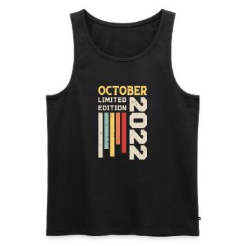 Oktober 2022 - Oktober 2022 Geburtstagsgeschenk - Männer Premium Bio Tank Top - Schwarz - Vorne - Michal (187cm)