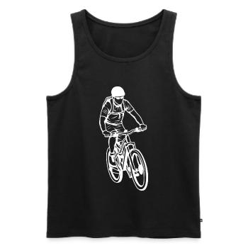 Croquis de vététiste - Débardeur bio Premium Homme - noir - Devant - AI Model Male 178 light (178cm)