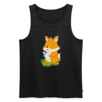 Fuchs Babyflasche - Männer Premium Bio Tank Top - Schwarz - Vorne - Michal (187cm)