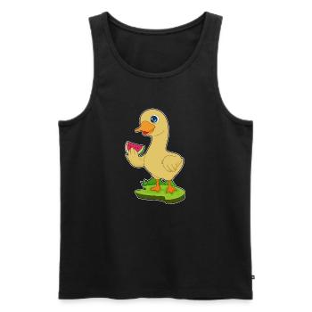 Canard Pastèque - Débardeur bio Premium Homme - noir - Devant - AI Model Male 178 light (178cm)