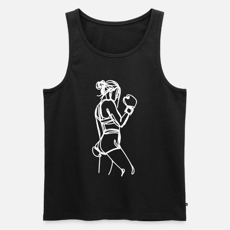 Boxerin Grafik - Männer Premium Bio Tank Top - Schwarz