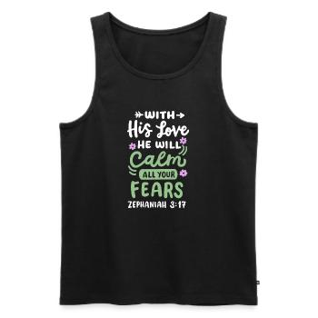 Christlicher Bibelvers - Männer Premium Bio Tank Top - Schwarz - Vorne - Michal (187cm)