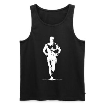 Marathon Runner Sketch - Men's Premium Organic Tank Top - black - Front - AI Model Male 178 light (178cm)