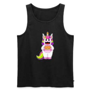 Gâteau d’anniversaire licorne - Débardeur bio Premium Homme - noir - Devant - Michal (187cm)