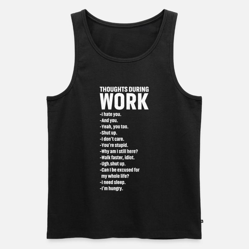 thoughts during work - Männer Premium Bio Tank Top - Schwarz