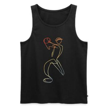 Cricket Bowler Vintage Look - Männer Premium Bio Tank Top - Schwarz - Vorne - AI Model Male 178 light (178cm)