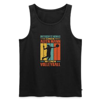 Volleyball Trainer Geschenke Volleyballspieler - Männer Premium Bio Tank Top - Schwarz - Vorne - Michal (187cm)