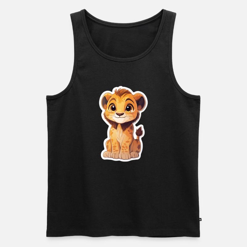 Löwe - Männer Premium Bio Tank Top - Schwarz