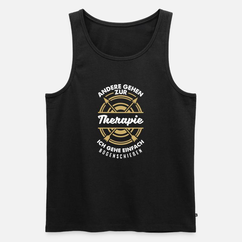 Ich gehe Bogenschießen - Männer Premium Bio Tank Top - Schwarz