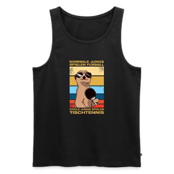 Cool Guys Playing Table Tennis Table Tennis Players - Men's Premium Organic Tank Top - black - Front - Michal (187cm)