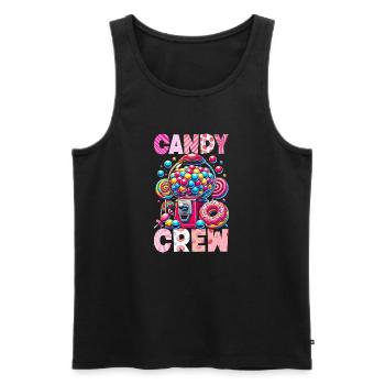 Candy Crew Decoration Candy Lover Sweet Tooth - Men's Premium Organic Tank Top - black - Front - AI Model Male 178 light (178cm)