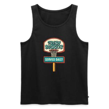 Basketball Spruch Humor Basketballer Geschenkidee - Männer Premium Bio Tank Top - Schwarz - Vorne - Michal (187cm)