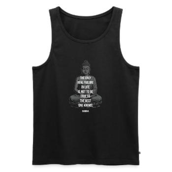 Buddha Wisdom: True to Your Best Self - Men's Premium Organic Tank Top - black - Front - AI Model Male 178 light (178cm)