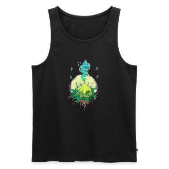 06. Heilerseele - Männer Premium Bio Tank Top - Schwarz - Vorne - AI Model Male 178 light (178cm)