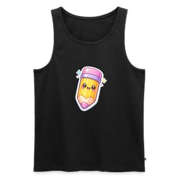 Kawaii Pencil Gloss Design - Men's Premium Organic Tank Top - black - Front - AI Model Male 178 light (178cm)