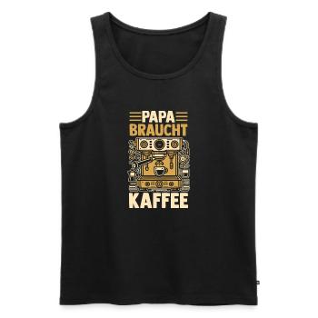 Coffee Father Father's Day Dad - Men's Premium Organic Tank Top - black - Front - Michal (187cm)