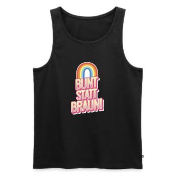 Bunt_statt_Braun - Männer Premium Bio Tank Top - Schwarz - Vorne - Michal (187cm)