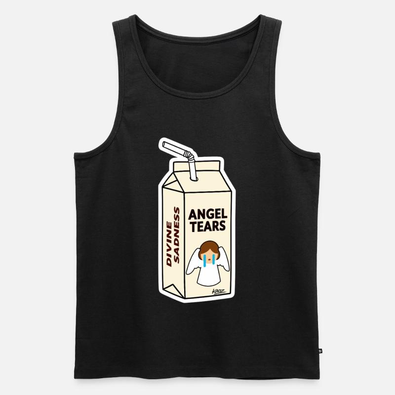Angel Tears Karton - Männer Premium Bio Tank Top - Schwarz