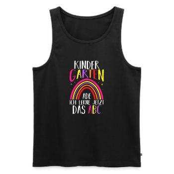 Kindergarten Ade Ich Lerne Jetzt Das ABC - Männer Premium Bio Tank Top - Schwarz - Vorne - Michal (187cm)