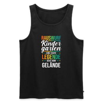 Eine Legende Geht vom Gelände - Männer Premium Bio Tank Top - Schwarz - Vorne - Michal (187cm)