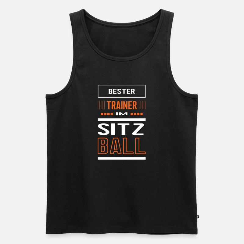Bester Sitzball Trainer Sitzballtrainer Training - Männer Premium Bio Tank Top - Schwarz