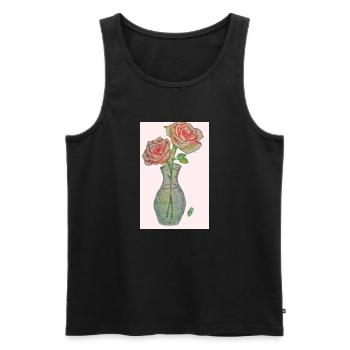 Éclat de Roses au Crayon - Débardeur bio Premium Homme - noir - Devant - Michal (187cm)