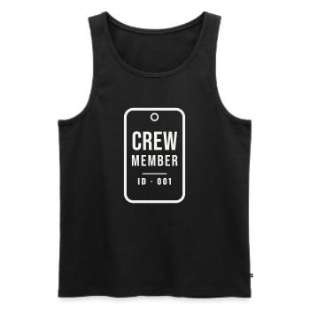 Crew Member ID Tag Brand Badge Team Staff Event - Men's Premium Organic Tank Top - black - Front - Michal (187cm)
