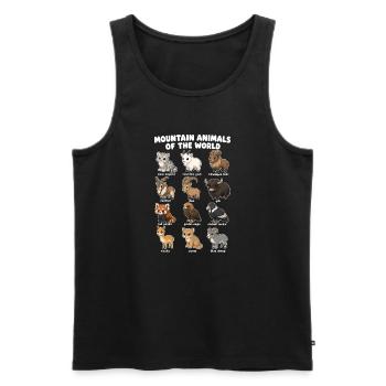 Mountain Animals Cute Cartoon Diagram Animals - Men's Premium Organic Tank Top - black - Front - Michal (187cm)