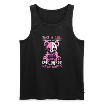 Pastel Goth Soft Goth Gaming Gamer - Männer Premium Bio Tank Top - Schwarz - Vorne - Michal (187cm)