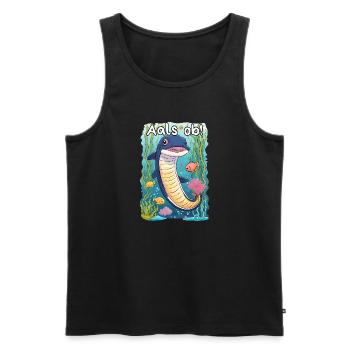 Aal Spruch Cartoonstyle - Aals ob! - Männer Premium Bio Tank Top - Schwarz - Vorne - Michal (187cm)