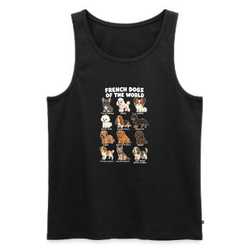 Französische Hunderassen-diagramm Niedliche - Männer Premium Bio Tank Top - Schwarz - Vorne - Michal (187cm)