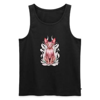 Sphynx Cat pour les amoureux des chats - Débardeur bio Premium Homme - noir - Devant - Michal (187cm)