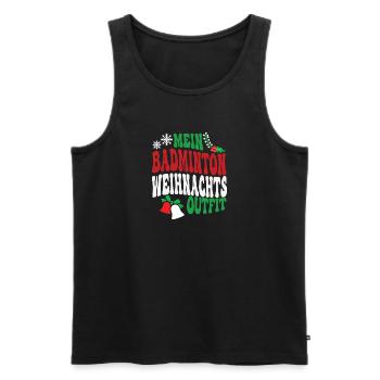 Weihnachten Badminton Badmintonspieler XMAS Outfit - Männer Premium Bio Tank Top - Schwarz - Vorne - AI Model Male 178 light (178cm)